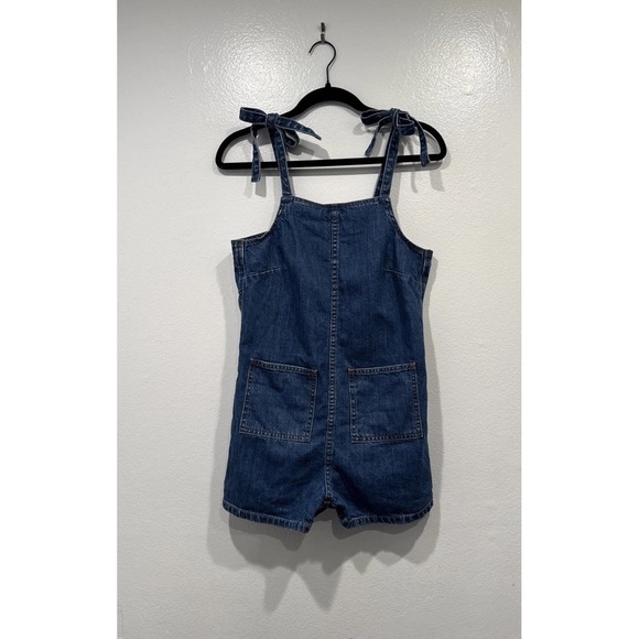 Madewell Tie Strap Short Overalls XS Marston Wash Cotton Style# L4490 Retro Boho